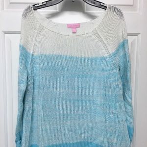 Lily Pulitzer Blue and White Ombré Sweater